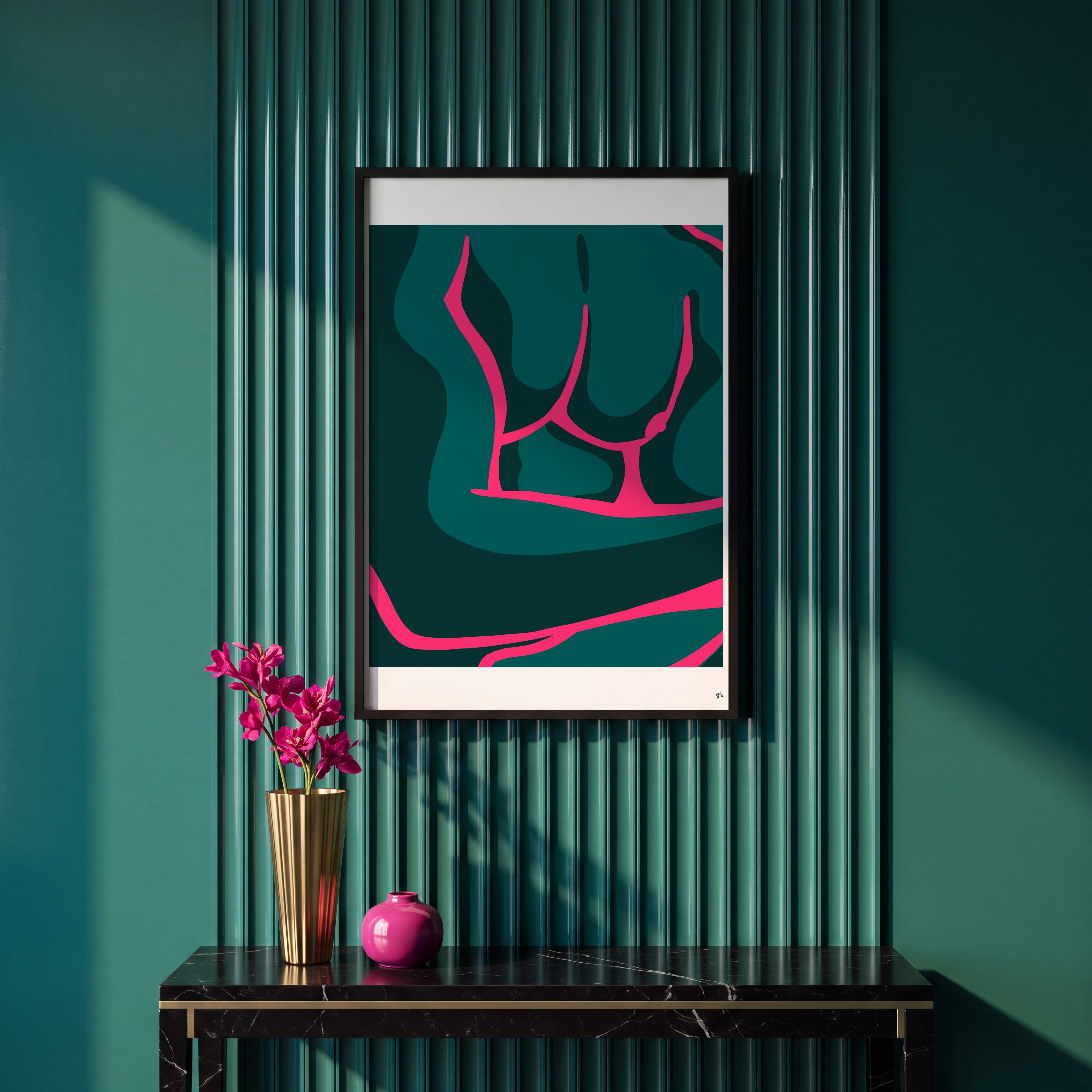 Magenta Lined
